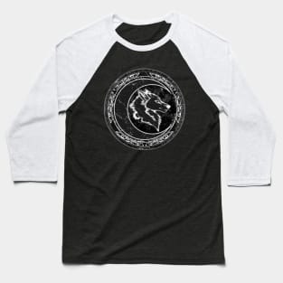 Celtic Wolf and Moon Baseball T-Shirt